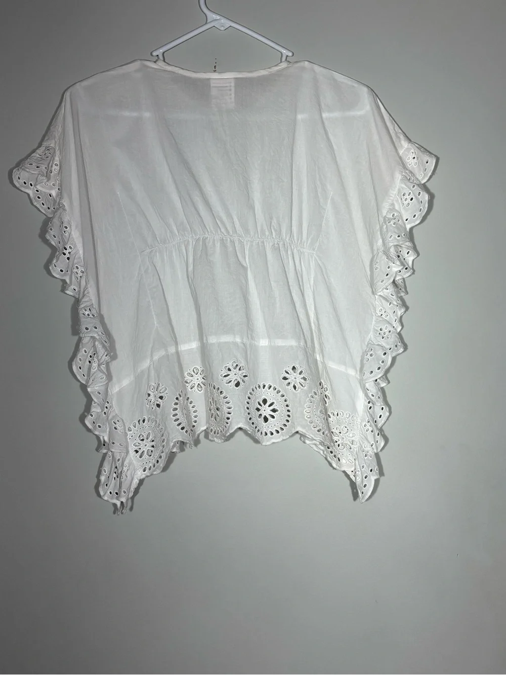 Snapper Rock Girls 4-6 Years Swim Coverup Shirt Top White Eyelet 100% Cotton